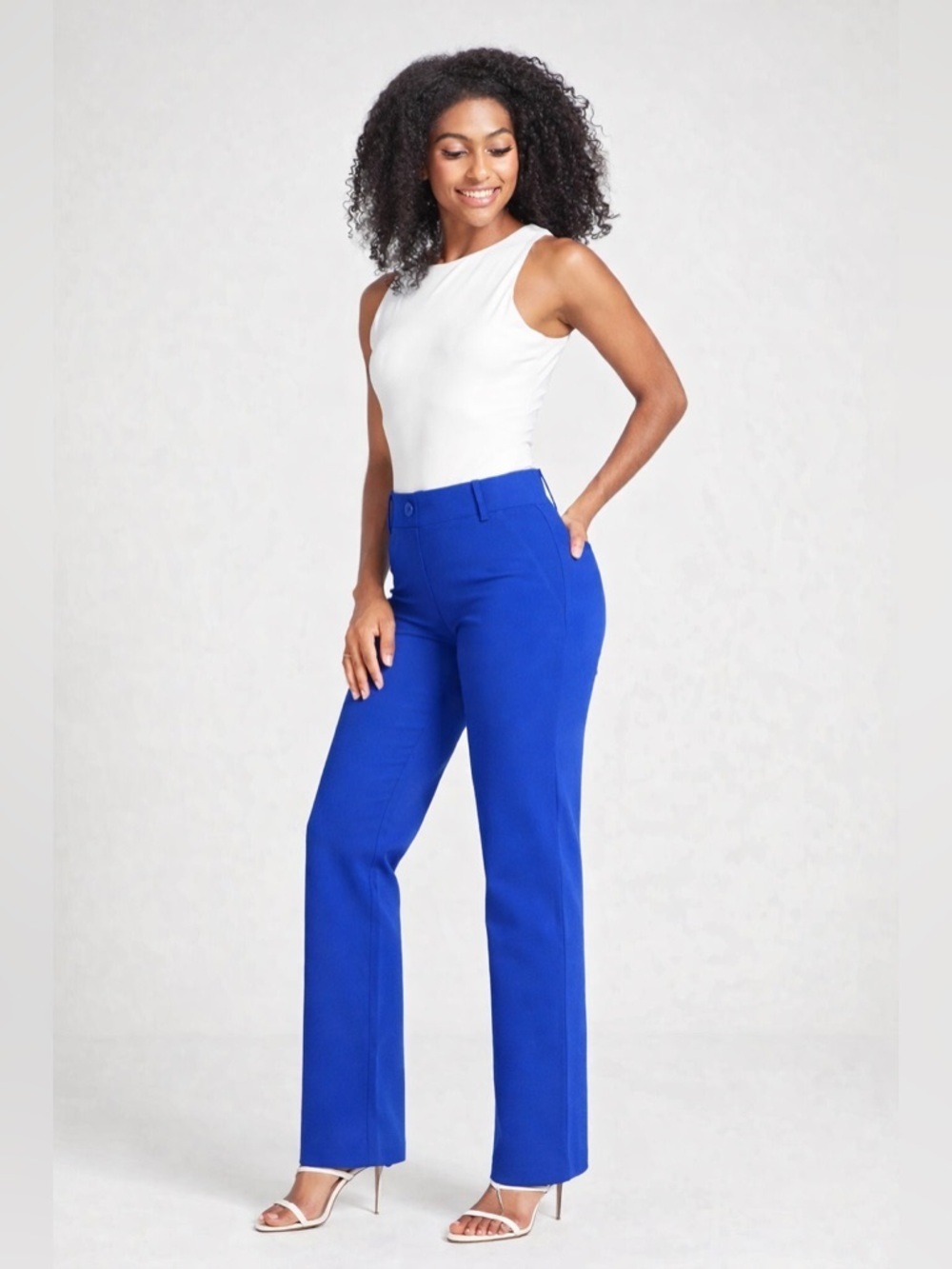 Betabrand NW(partial tag) blue Straight-Leg Pant two-pocket - yoga